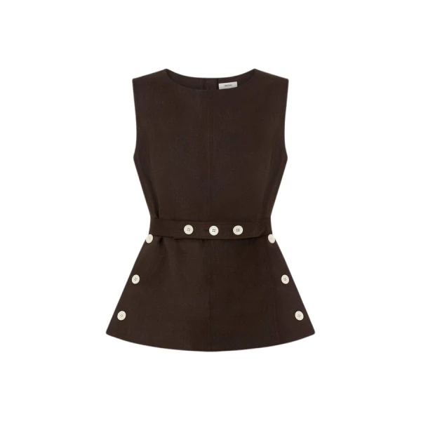 Oroton Button Detail Shell - Oroton Tops - Australian Heritage Luxury - Shop at Luxury Shoes 