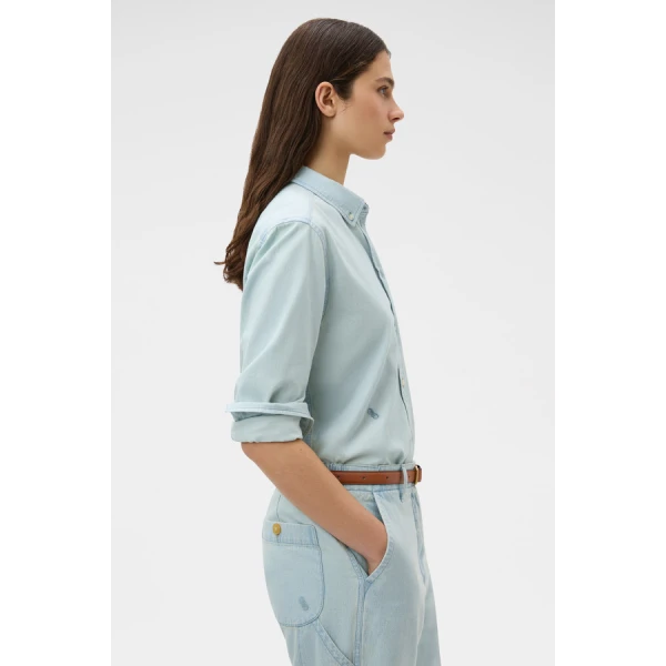 Oroton Chambray Shirt - Oroton Tops - Australian Heritage Luxury - Shop at Luxury Shoes 