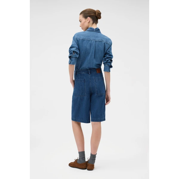Oroton Denim Tie Neck Shirt - Oroton Tops - Australian Heritage Luxury - Shop at Luxury Shoes 