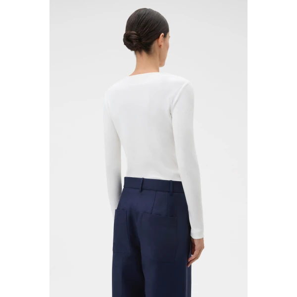Oroton Eve Fine Rib Tee - Oroton Tops - Australian Heritage Luxury - Shop at Luxury Shoes 