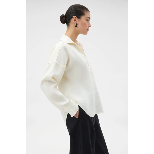 Oroton Half Placket Tunic - Oroton Tops - Australian Heritage Luxury - Shop at Luxury Shoes 