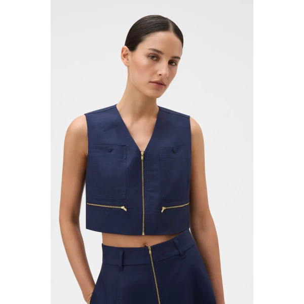 Oroton Pocket Detail Vest - Oroton Tops - Australian Heritage Luxury - Shop at Luxury Shoes 