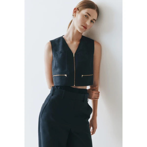 Oroton Pocket Detail Vest - Oroton Tops - Australian Heritage Luxury - Shop at Luxury Shoes 