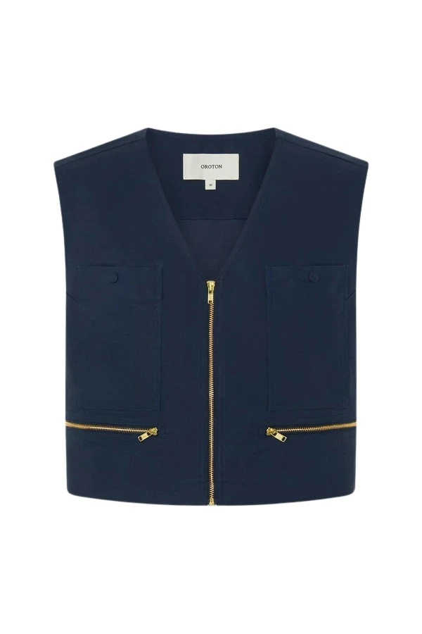 Oroton-Pocket-Detail-Vest82061_nobg Oroton Pocket Detail Vest - Oroton Tops - Australian Heritage Luxury - Shop at Luxury Shoes