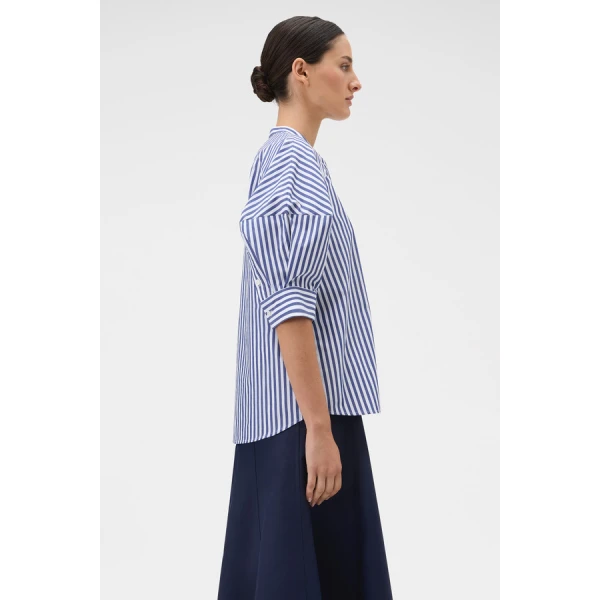 Oroton Sleeve Detail Stripe Shirt - Oroton Tops - Australian Heritage Luxury - Shop at Luxury Shoes 