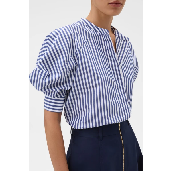 Oroton Sleeve Detail Stripe Shirt - Oroton Tops - Australian Heritage Luxury - Shop at Luxury Shoes 