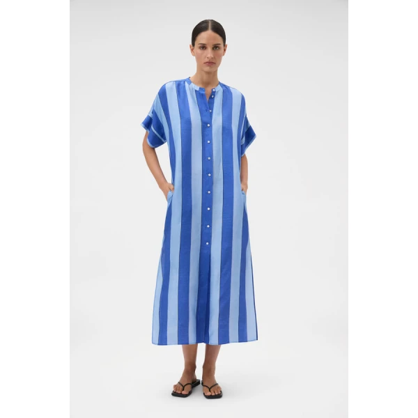 Oroton Slub Silk Stripe Column Dress - Oroton Dresses - Australian Heritage Luxury - Shop at Luxury Shoes 