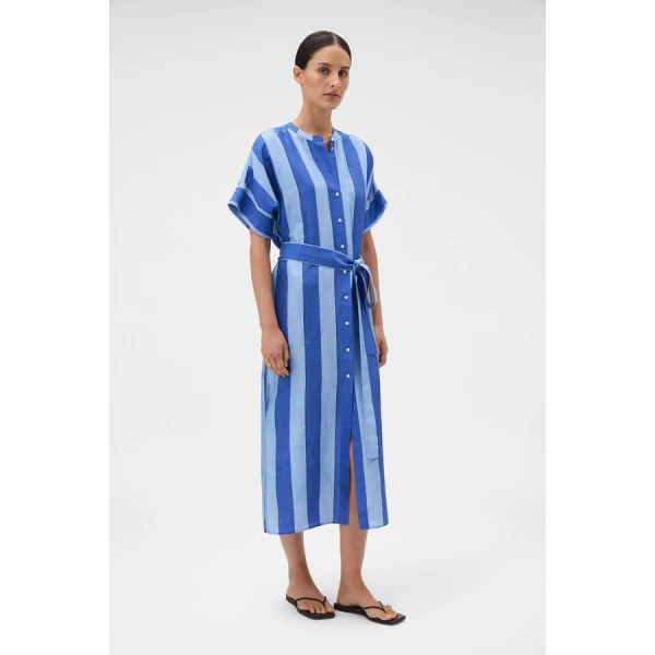 Oroton Slub Silk Stripe Column Dress - Oroton Dresses - Australian Heritage Luxury - Shop at Luxury Shoes 
