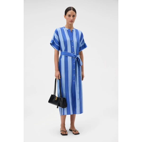 Oroton Slub Silk Stripe Column Dress - Oroton Dresses - Australian Heritage Luxury - Shop at Luxury Shoes 