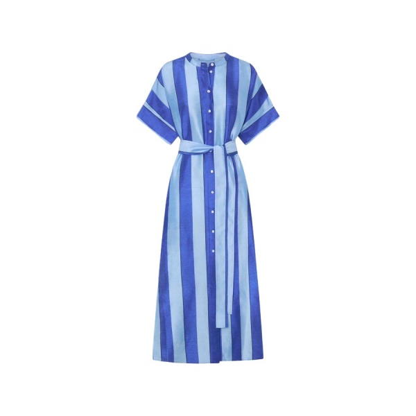 Oroton Slub Silk Stripe Column Dress - Oroton Dresses - Australian Heritage Luxury - Shop at Luxury Shoes 