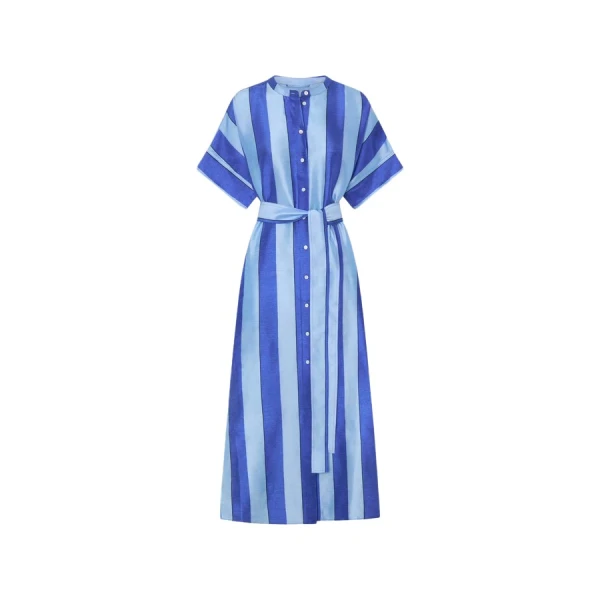 Oroton Slub Silk Stripe Column Dress - Oroton Dresses - Australian Heritage Luxury - Shop at Luxury Shoes 