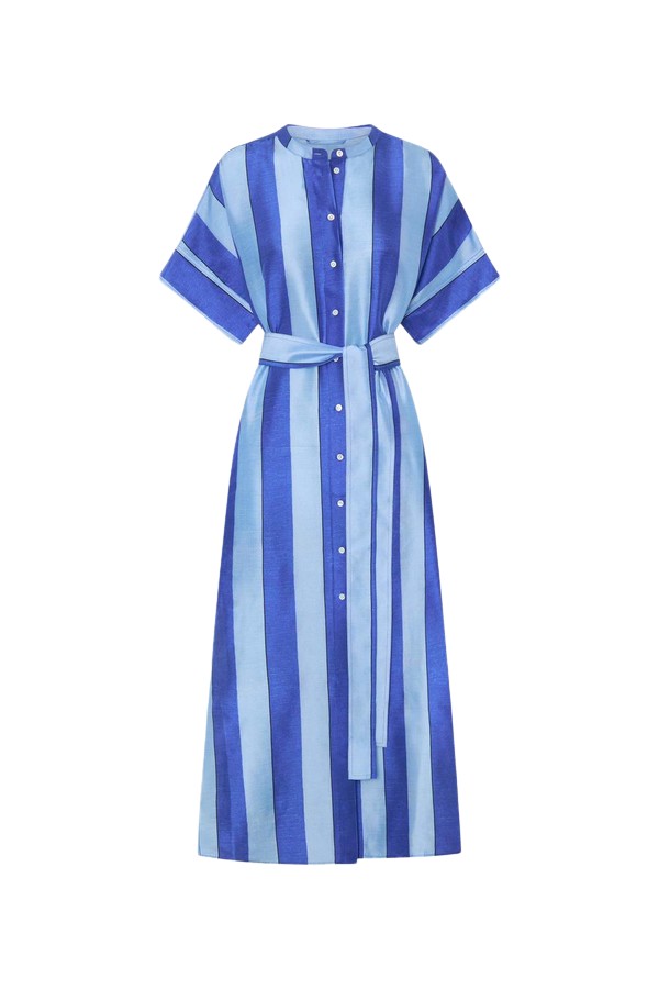Oroton Slub Silk Stripe Column Dress - Oroton Dresses - Australian Heritage Luxury - Shop at Luxury Shoes 