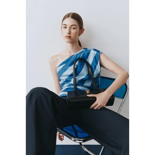 Oroton Slub Silk Stripe Top - Oroton Tops - Australian Heritage Luxury - Shop at Luxury Shoes 