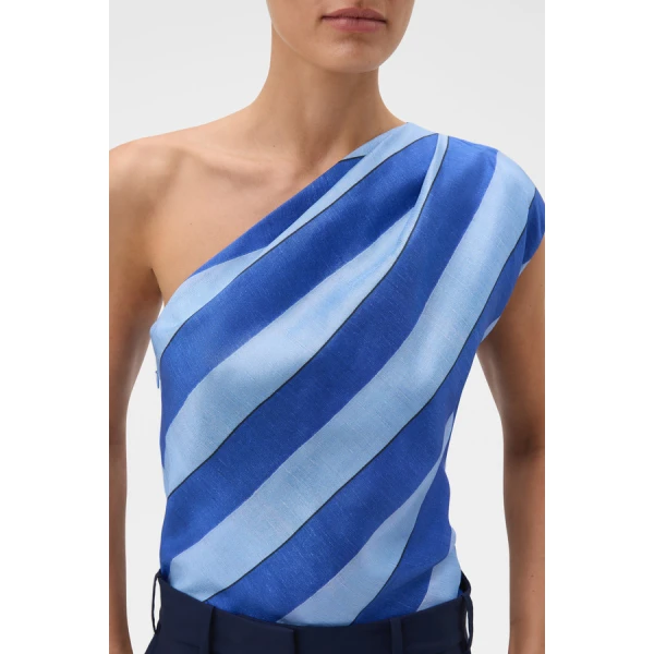Oroton Slub Silk Stripe Top - Oroton Tops - Australian Heritage Luxury - Shop at Luxury Shoes 