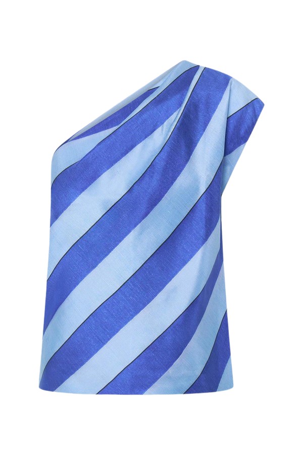 Oroton Slub Silk Stripe Top - Oroton Tops - Australian Heritage Luxury - Shop at Luxury Shoes 