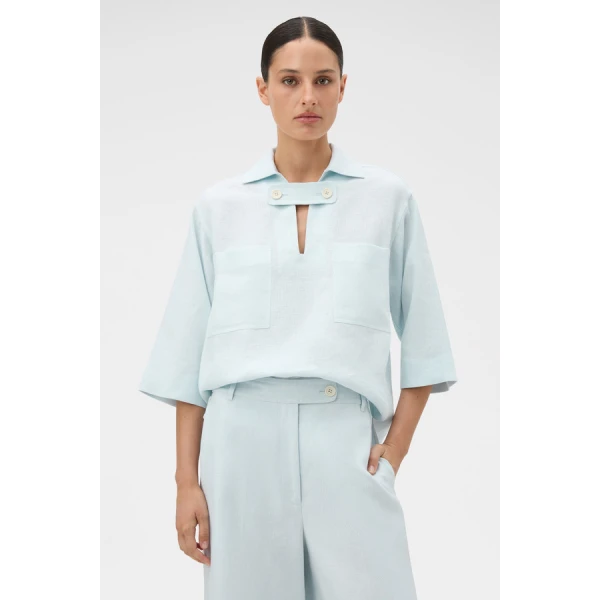 Oroton Tab Detail Tunic - Oroton Tops - Australian Heritage Luxury - Shop at Luxury Shoes 