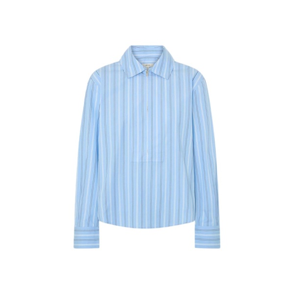 Oroton Yarn Dye Stripe Zip Shirt - Oroton Tops - Australian Heritage Luxury - Shop at Luxury Shoes 