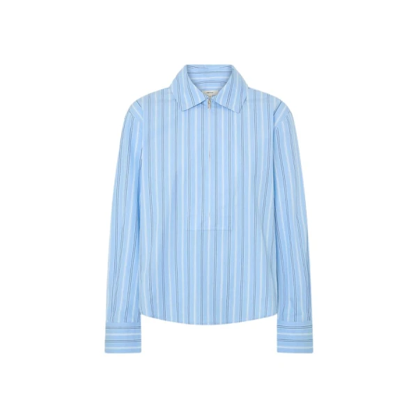 Oroton Yarn Dye Stripe Zip Shirt - Oroton Tops - Australian Heritage Luxury - Shop at Luxury Shoes 