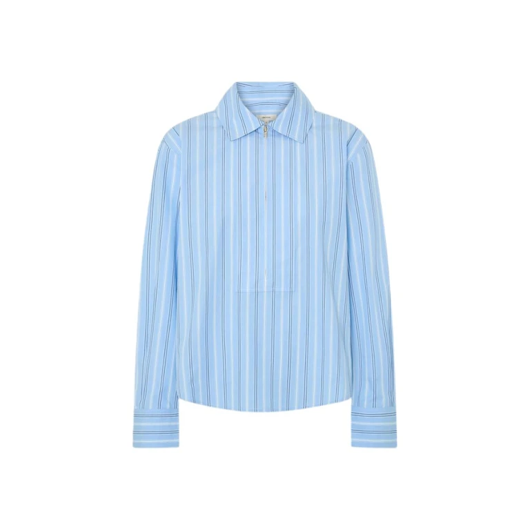 Oroton Yarn Dye Stripe Zip Shirt - Oroton Tops - Australian Heritage Luxury - Shop at Luxury Shoes 