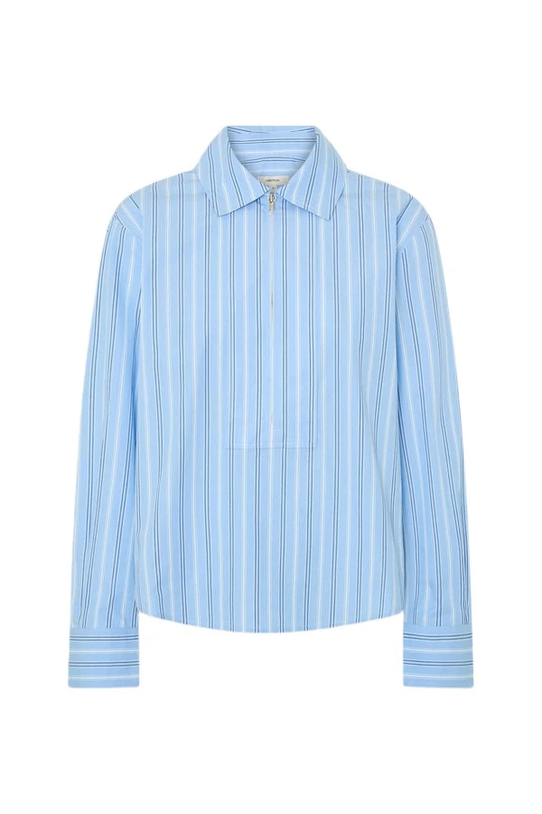 Oroton-Yarn-Dye-Stripe-Zip-Shirt91146_nobg Oroton Yarn Dye Stripe Zip Shirt - Oroton Tops - Australian Heritage Luxury - Shop at Luxury Shoes
