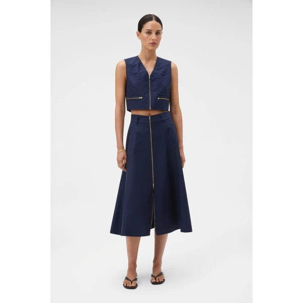 Oroton Zip Midi Skirt - Oroton Skirts - Australian Heritage Luxury - Shop at Luxury Shoes 