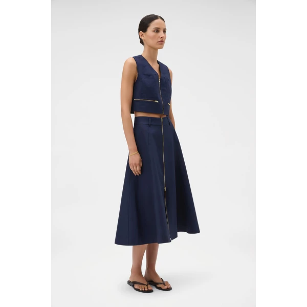 Oroton Zip Midi Skirt - Oroton Skirts - Australian Heritage Luxury - Shop at Luxury Shoes 