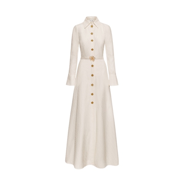 Oscar de la Renta Oscar Chain-Link Cotton Poplin Caftan - Oscar de la Renta Dresses - American Couture - Shop at Luxury Shoes 