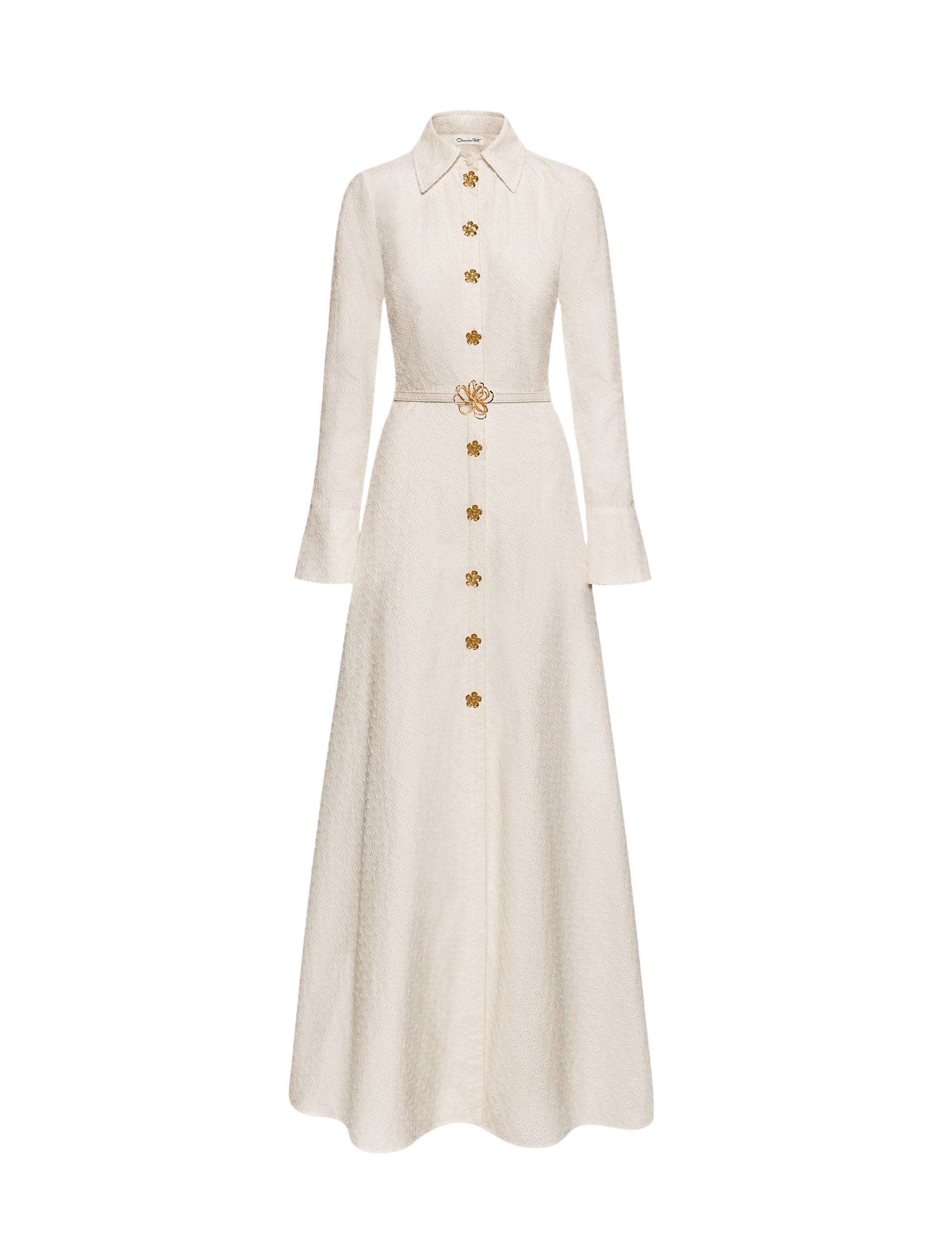 Oscar de la Renta Oscar Chain-Link Cotton Poplin Caftan - Oscar de la Renta Dresses - American Couture - Shop at Luxury Shoes 
