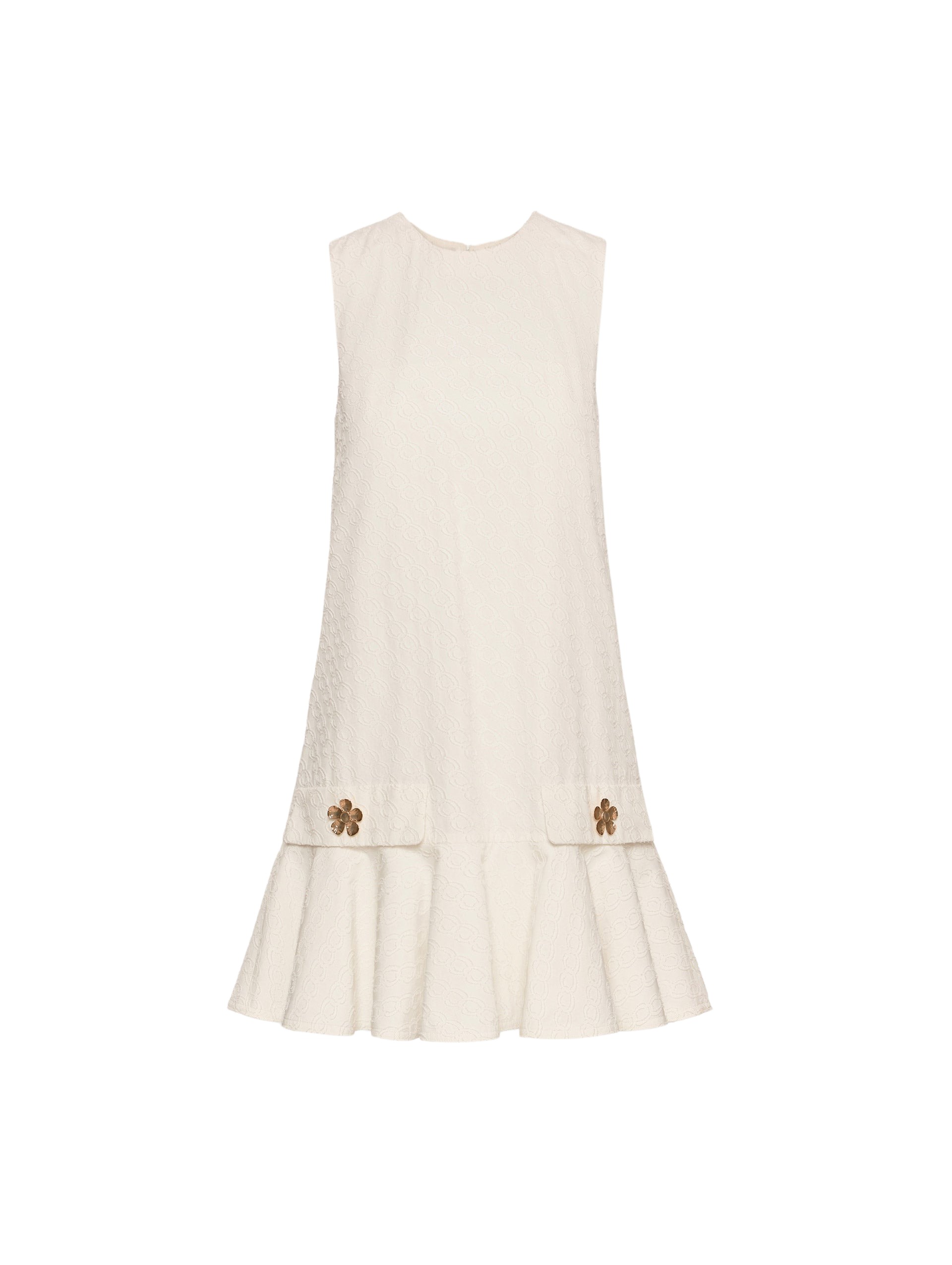 Oscar de la Renta Oscar Chain-Link Cotton Poplin Dress - Oscar de la Renta Dresses - American Couture - Shop at Luxury Shoes 