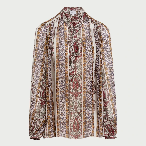 Giambattista Valli Oversize Paisley Silk Blouse - Giambattista Valli Tops - Romantic Couture - Shop at Luxury Shoes 