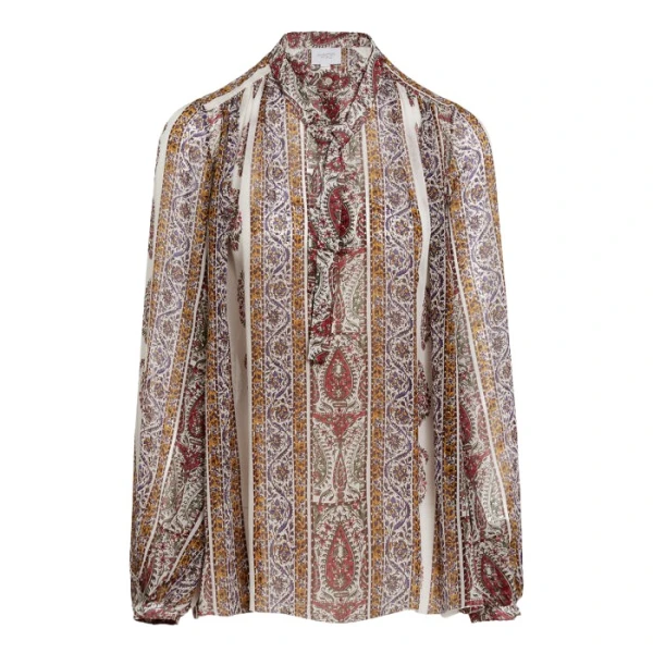 Giambattista Valli Oversize Paisley Silk Blouse - Giambattista Valli Tops - Romantic Couture - Shop at Luxury Shoes 