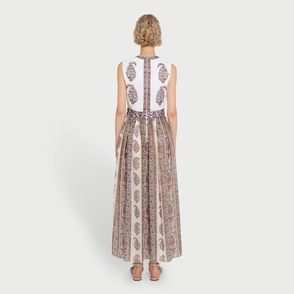 Giambattista Valli Paisley Midi Dress In Two Fabrics - Giambattista Valli Dresses - Romantic Couture - Shop at Luxury Shoes 