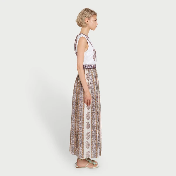 Giambattista Valli Paisley Midi Dress In Two Fabrics - Giambattista Valli Dresses - Romantic Couture - Shop at Luxury Shoes 