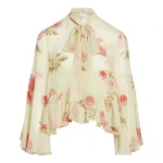 Giambattista Valli Pansies Pink Silk Blouse - Giambattista Valli Tops - Romantic Couture - Shop at Luxury Shoes 
