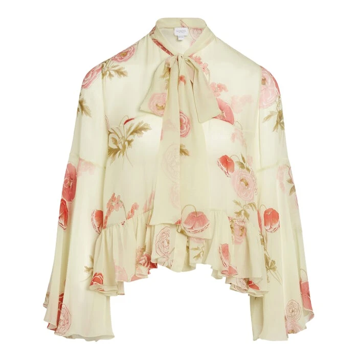 Pansies-Pink-Silk-Blouse-Giambattista-Valli-Tops-614512_nobg Giambattista Valli Pansies Pink Silk Blouse - Giambattista Valli Tops - Romantic Couture - Shop at Luxury Shoes