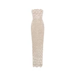 Oscar de la Renta Pearl Embroidered Scallop Gown - Oscar de la Renta Dresses - American Couture - Shop at Luxury Shoes 