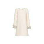 Oscar de la Renta Pearl Embroidered Tweed Shift Dress - Oscar de la Renta Dresses - American Couture - Shop at Luxury Shoes 