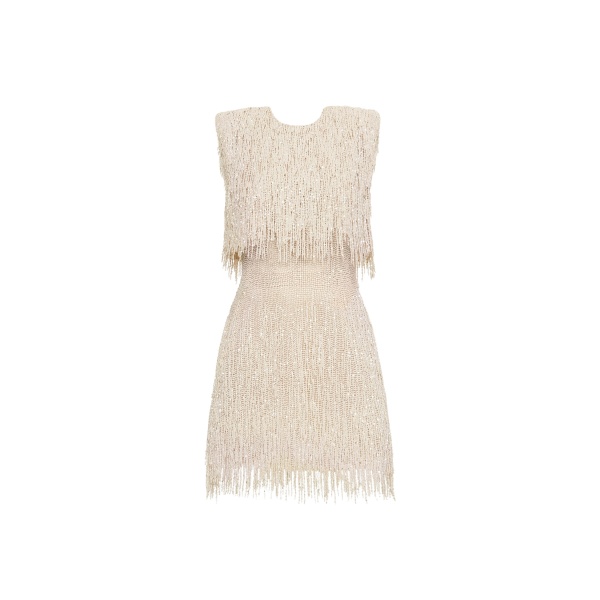 Oscar de la Renta Pearl Fringe Cocktail Dress - Oscar de la Renta Dresses - American Couture - Shop at Luxury Shoes 