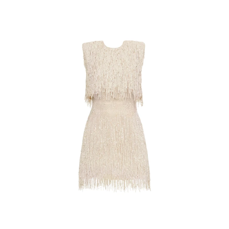 Oscar de la Renta Pearl Fringe Cocktail Dress - Oscar de la Renta Dresses - American Couture - Shop at Luxury Shoes 