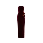 Oscar de la Renta Peony Appliqué Velvet Gown - Oscar de la Renta Dresses - American Couture - Shop at Luxury Shoes 