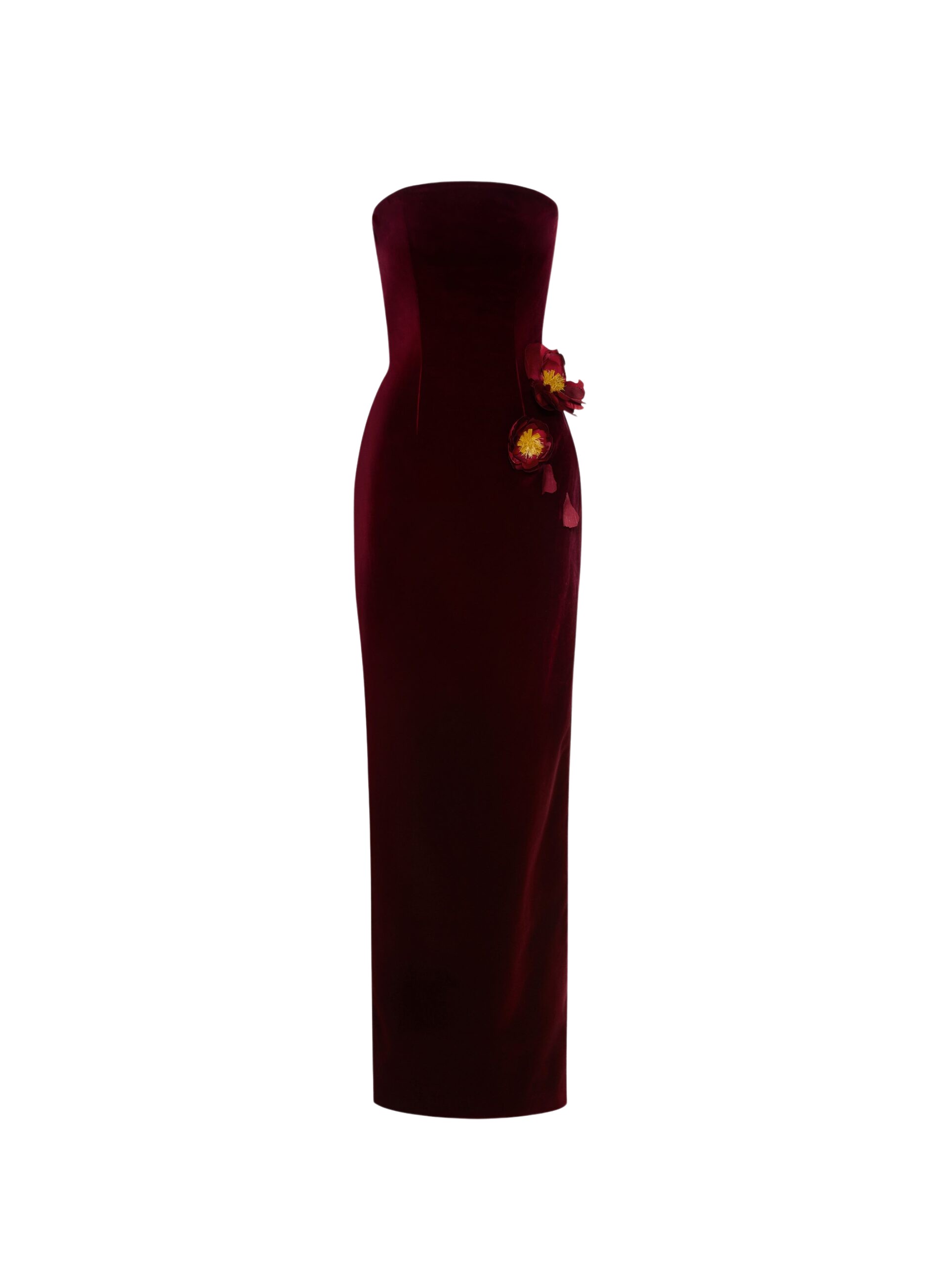 Oscar de la Renta Peony Appliqué Velvet Gown - Oscar de la Renta Dresses - American Couture - Shop at Luxury Shoes 