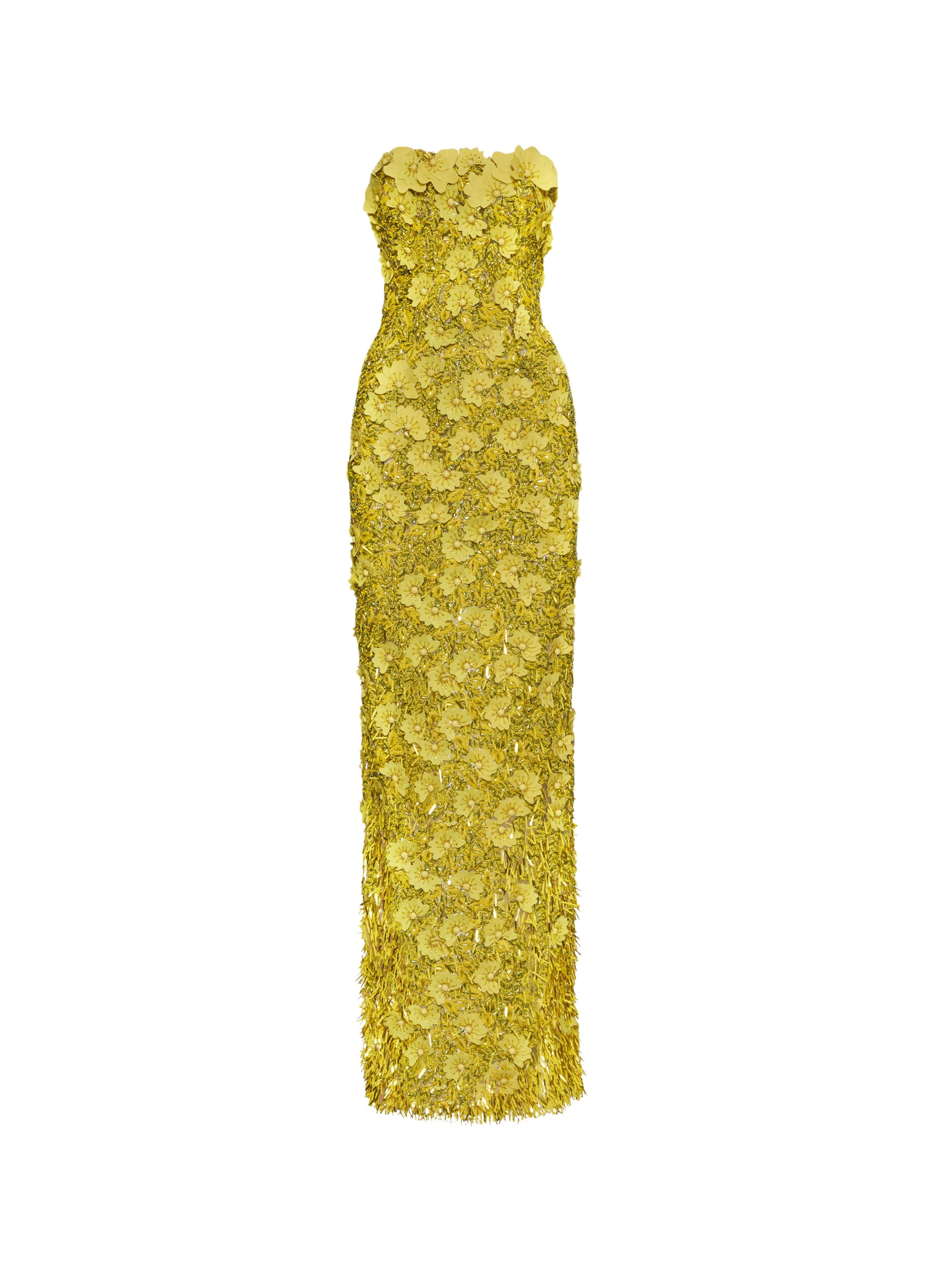 Oscar de la Renta Peony Sequin and Raffia Embroidered Gown - Oscar de la Renta Dresses - American Couture - Shop at Luxury Shoes 
