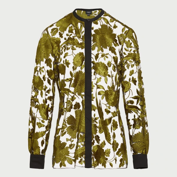 Giambattista Valli Peridot Chimera Shawl Tulle Blouse - Giambattista Valli Tops - Romantic Couture - Shop at Luxury Shoes 