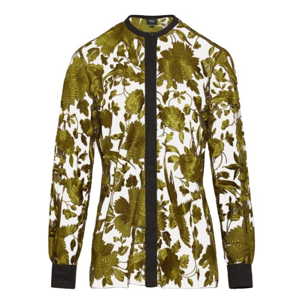 Giambattista Valli Peridot Chimera Shawl Tulle Blouse - Giambattista Valli Tops - Romantic Couture - Shop at Luxury Shoes 