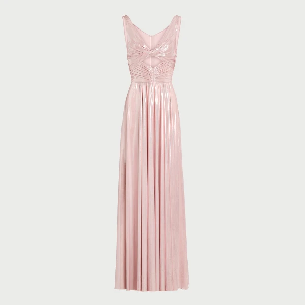 Giambattista Valli Pink Dress In Liquid Jersey With Crossover Draping - Giambattista Valli Dresses - Romantic Couture - Shop at Luxury Shoes 