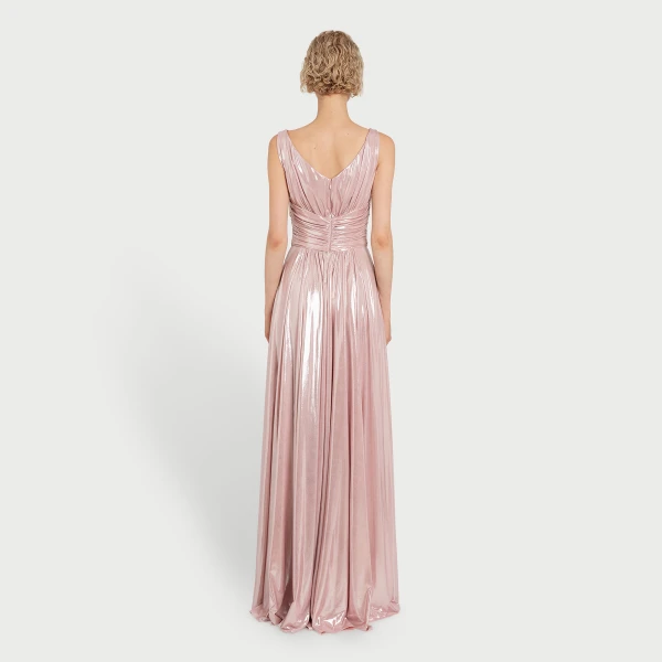 Giambattista Valli Pink Dress In Liquid Jersey With Crossover Draping - Giambattista Valli Dresses - Romantic Couture - Shop at Luxury Shoes 