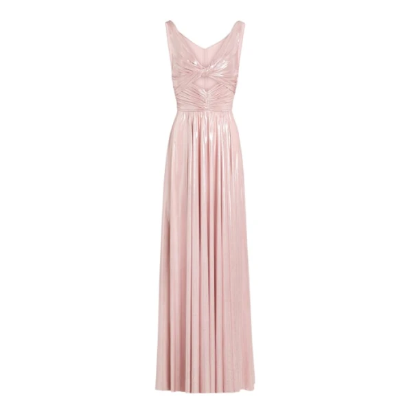 Giambattista Valli Pink Dress In Liquid Jersey With Crossover Draping - Giambattista Valli Dresses - Romantic Couture - Shop at Luxury Shoes 