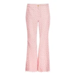 Giambattista Valli Pink Floral Macramé Pants - Giambattista Valli Pants - Romantic Couture - Shop at Luxury Shoes 