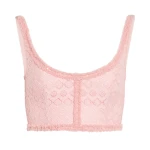 Giambattista Valli Pink Floral Macramé Top - Giambattista Valli Tops - Romantic Couture - Shop at Luxury Shoes 