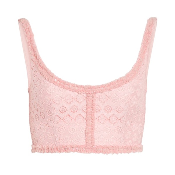 Giambattista Valli Pink Floral Macramé Top - Giambattista Valli Tops - Romantic Couture - Shop at Luxury Shoes 